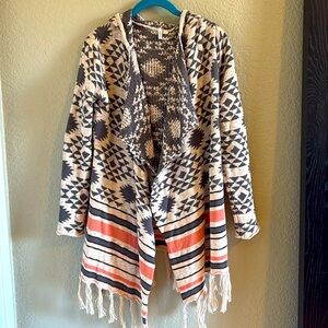 Rip curl fringe hooded sweater
